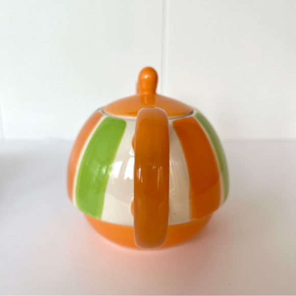 Vintage Hand Painted Cabana Stripes Tea For One Set Canhome Thailand - Picture 13 of 15